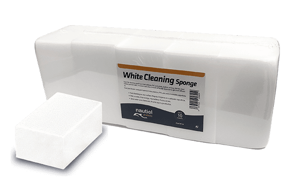 A bottle of Nautiel's White cleaning sponge