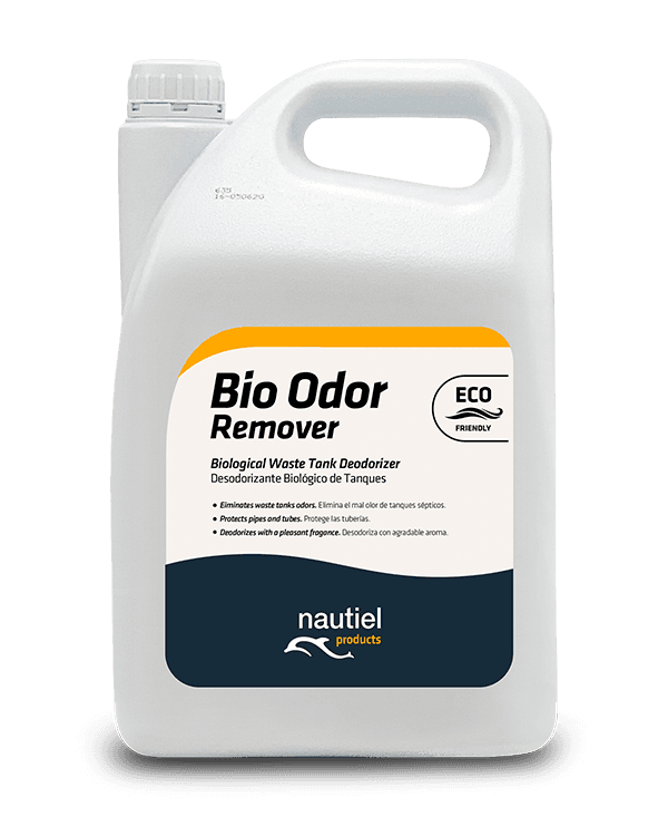 A bottle of Nautiel's Bio odor remover